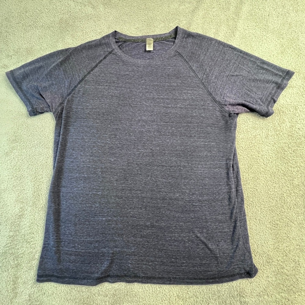 Alo Yoga T-Shirt Mens Large Raglan Short Sleeve Heathered Grey Tri-blend USA‎